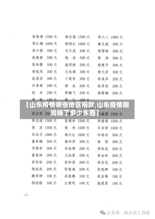 【山东疫情哪些地区捐款,山东疫情期间捐了多少东西】