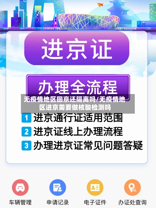 无疫情地区回京还隔离吗/无疫情地区进京需要做核酸检测吗