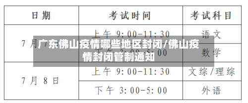 广东佛山疫情哪些地区封闭/佛山疫情封闭管制通知
