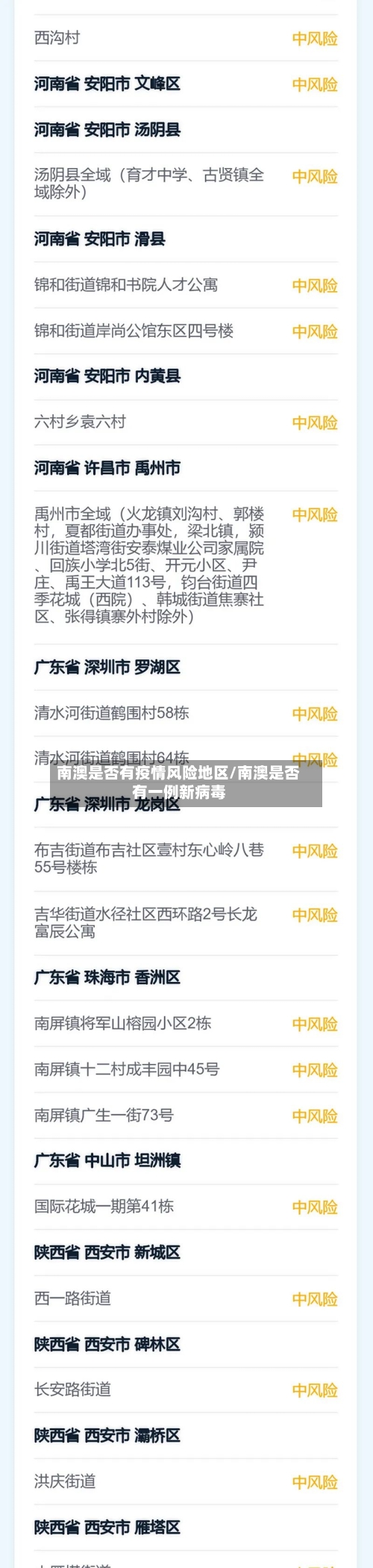 南澳是否有疫情风险地区/南澳是否有一例新病毒-第1张图片