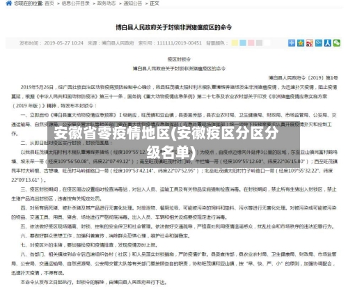 安徽省零疫情地区(安徽疫区分区分级名单)-第2张图片